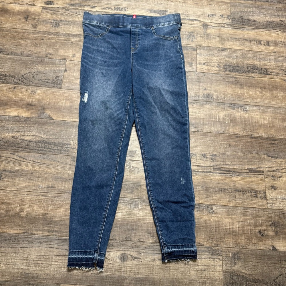 SPANX Distressed Blue Denim Jeans Skinny Jeggings 20203